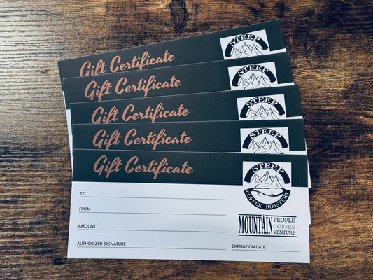 STEEP Coffee Gift Certificate